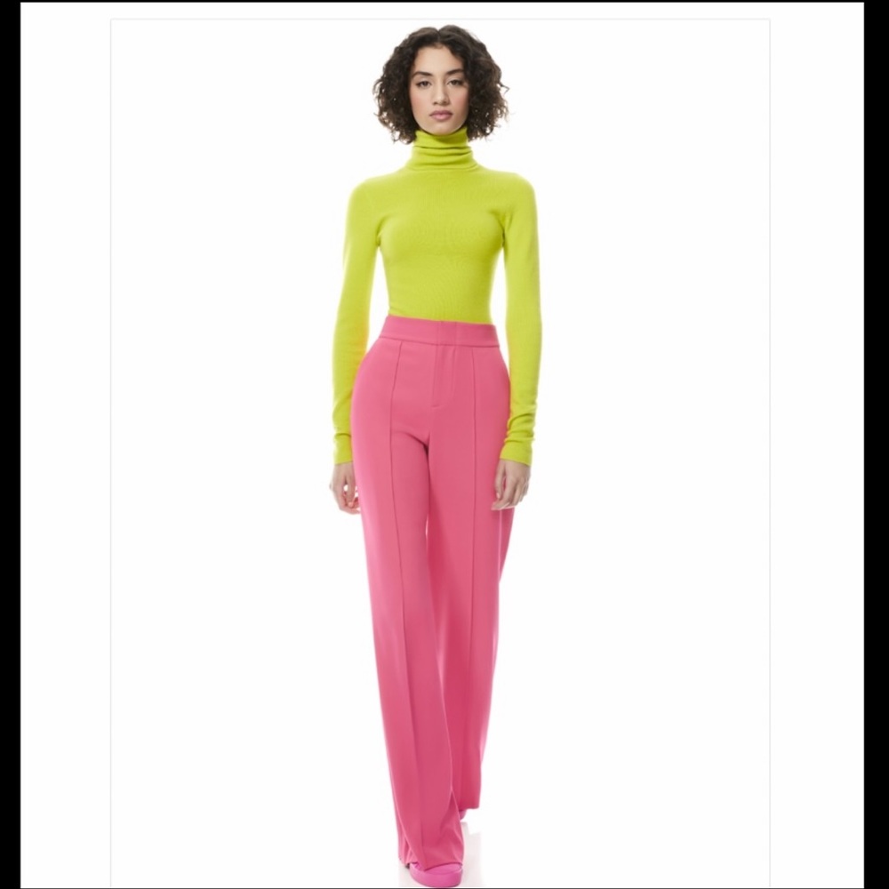 Alice + Olivia Vibrant Pink Wide-Leg Trousers - Picture 4 of 8